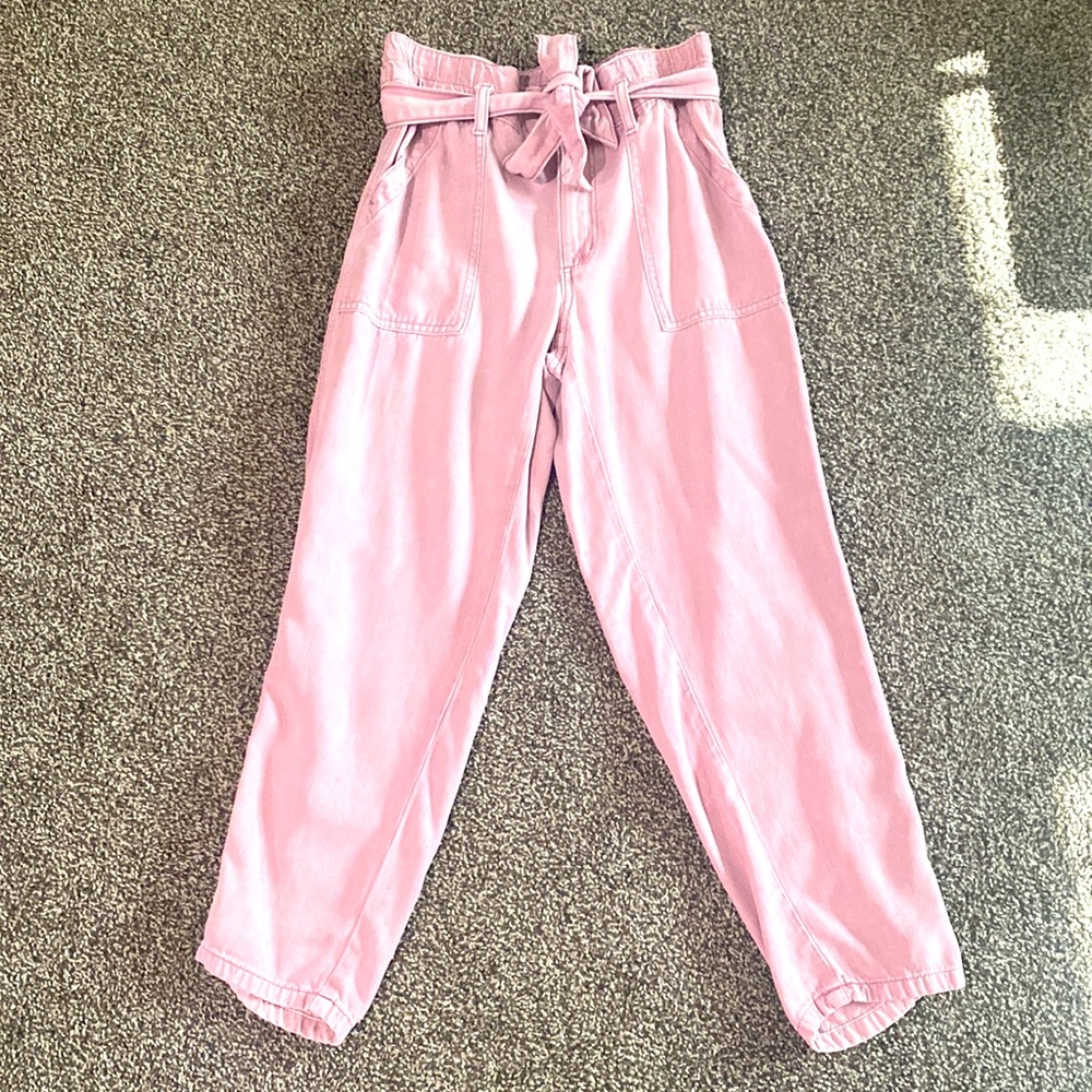 American Eagle Pink Paperbag Pants